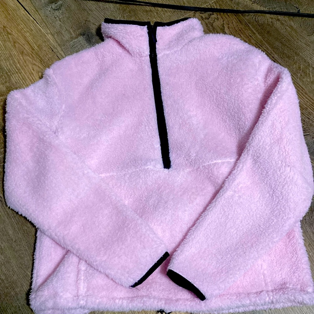 Fluffy soft pink coat